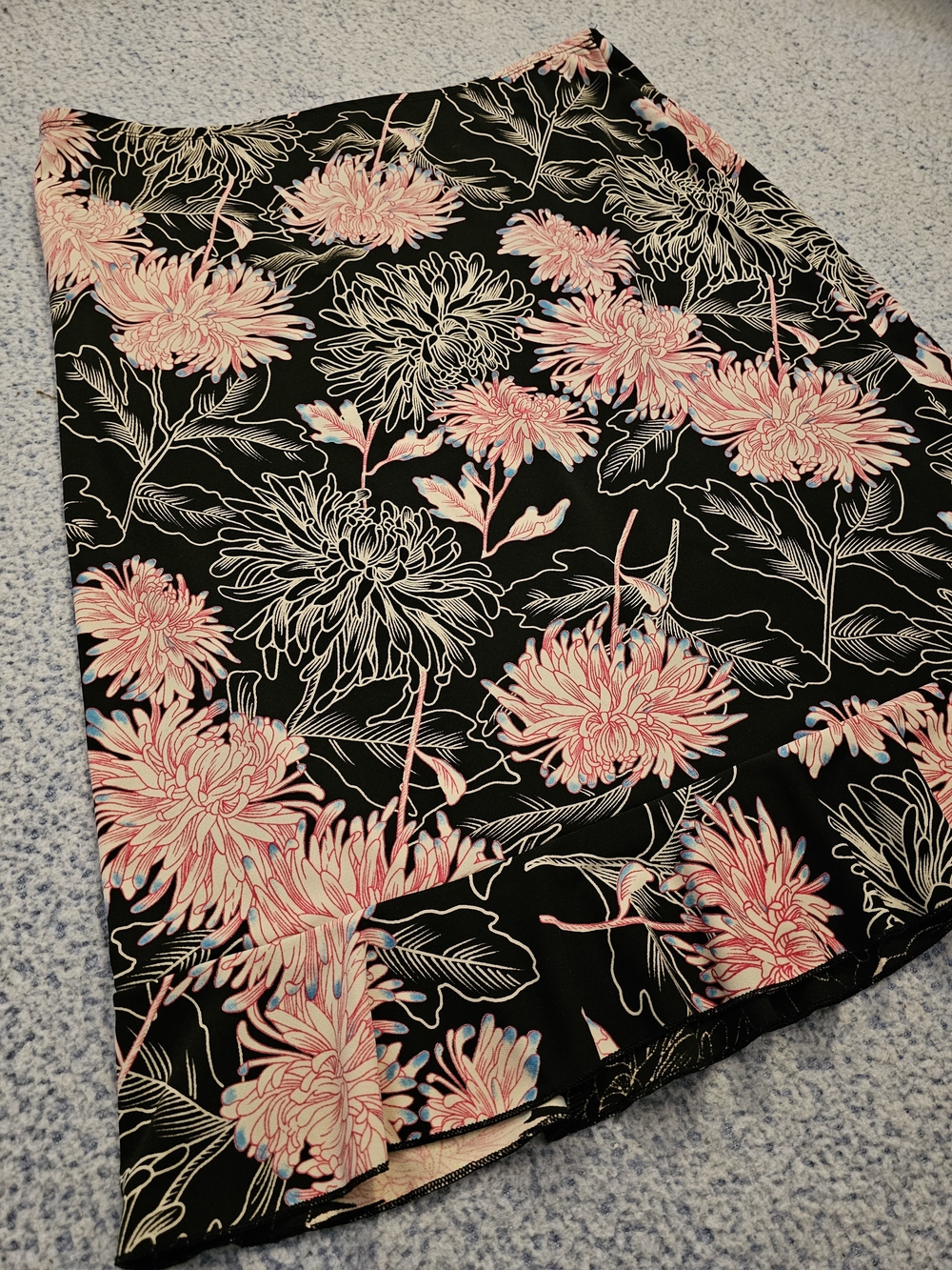 BCBG Black Floral Skirt